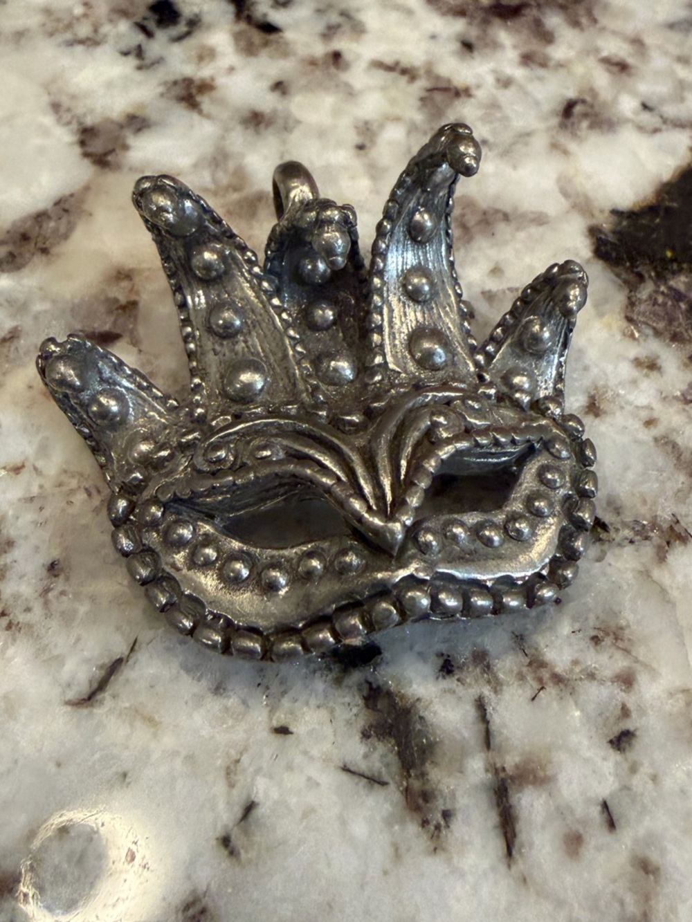 Pewter Masquerade / Mardi Gras Mask Pendant